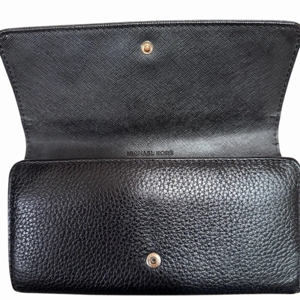 Michael Kors Black Fulton Flap Continental Wallet